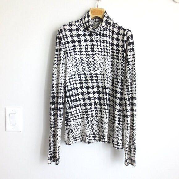 RICHARDS ALLEN x H&M WOMEN HOUNDSTOOTH SHIRT BLOUSE Sz-M - Picture 3 of 9